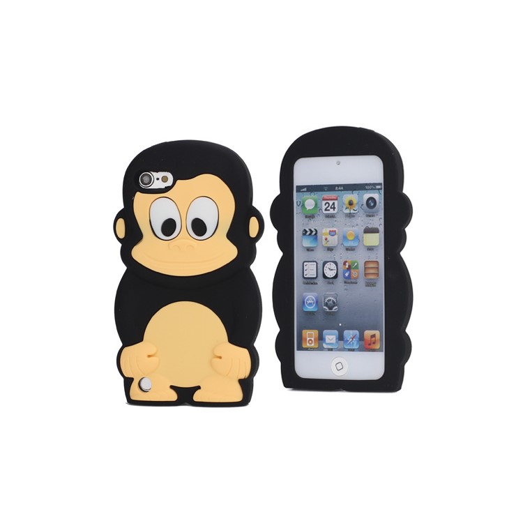 For iPod Touch 6 / Touch 5 3D Monkey King Silicone Case Cover - Black-1