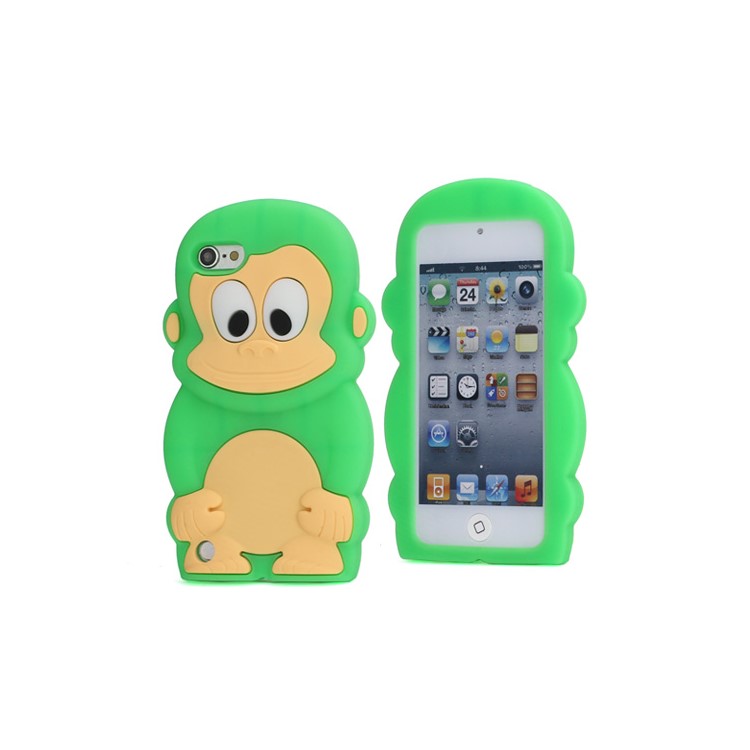 Cute 3D Monkey King Soft Silicone Case for iPod Touch 6 / Touch 5 - Green-1