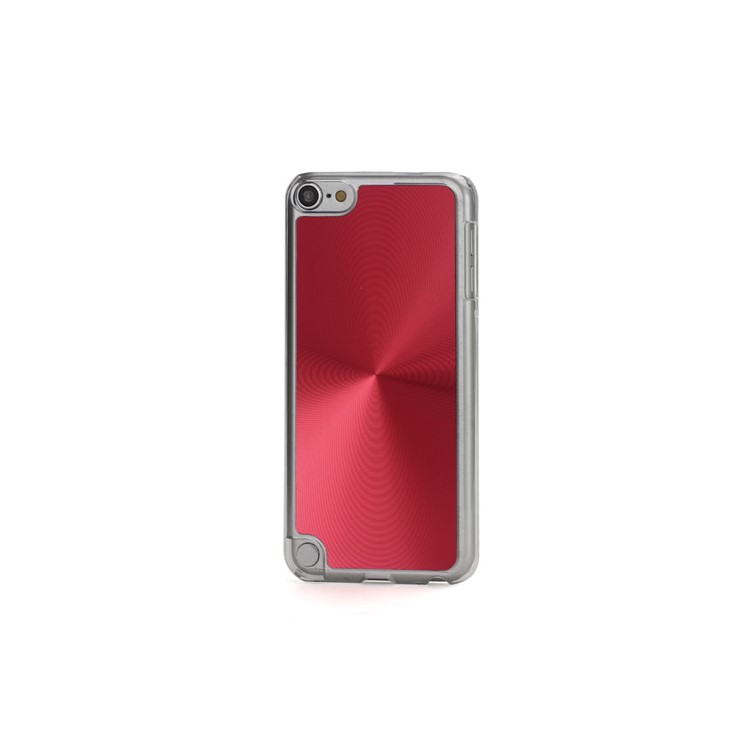 Metallic CD Pattern Transparent Edge Hard Case Cover Skin for iPod Touch 5 - Red-1