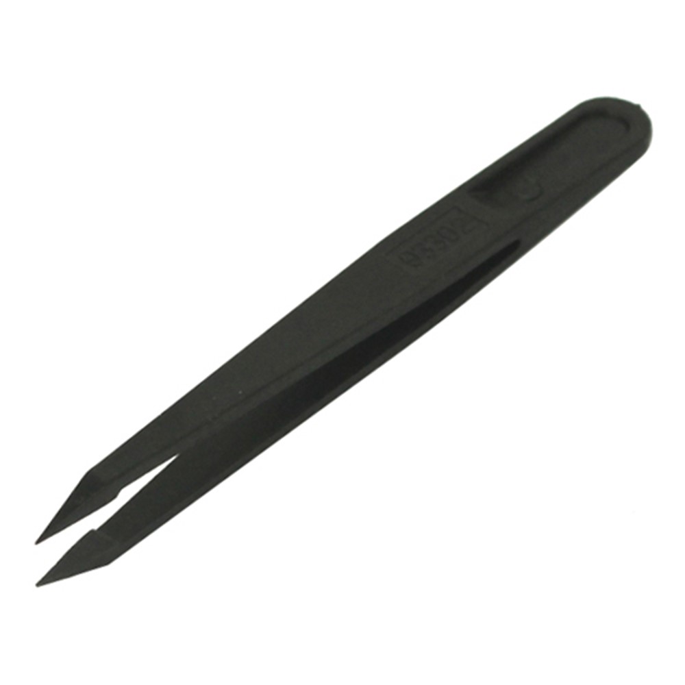 Pointed Tip Anti-static Plastic Tweezer Repair Tool - Black-1