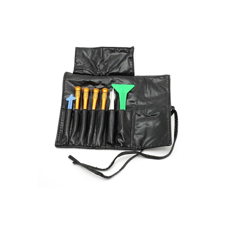 8 in 1 Screwdrivers Pry Opening Repair Tools Kit Set with Roll Leather Pouch for iPhone 4 4S-1