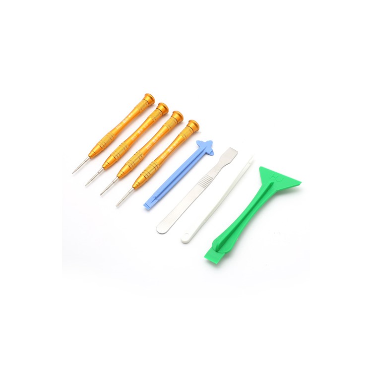 8 in 1 Screwdrivers Pry Opening Repair Tools Kit Set with Roll Leather Pouch for iPhone 4 4S-4