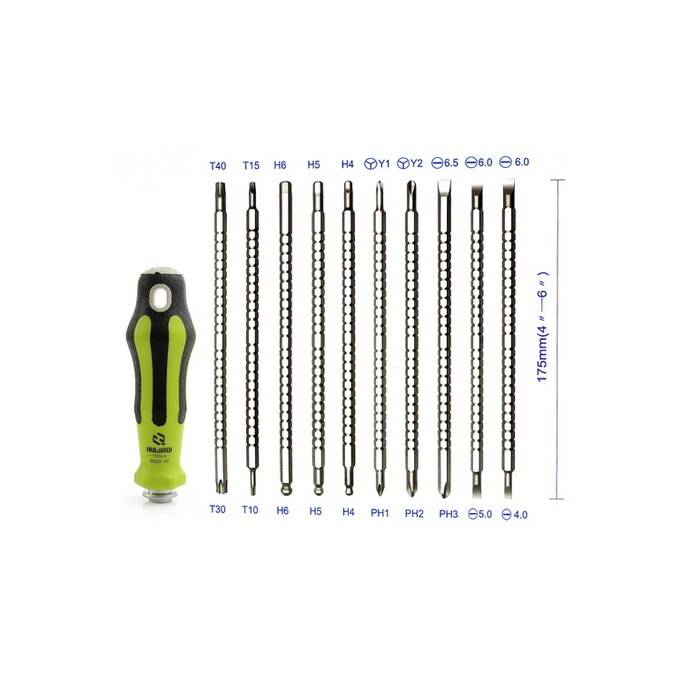 Huijiaqi 10 in 1 Multi-Purpose Adjustable Length Precision Screwdriver Kit-1