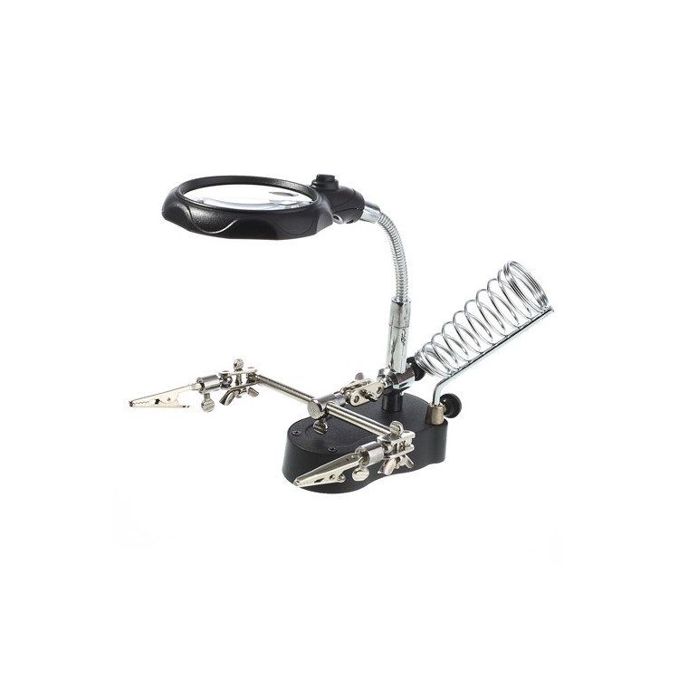 3.5X & 12X 2 LED Light Helping Hand Magnifier With Soldering Stand-1