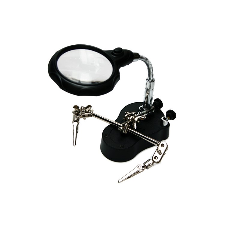 3.5X & 12X 2 LED Light Helping Hand Magnifier With Soldering Stand-2