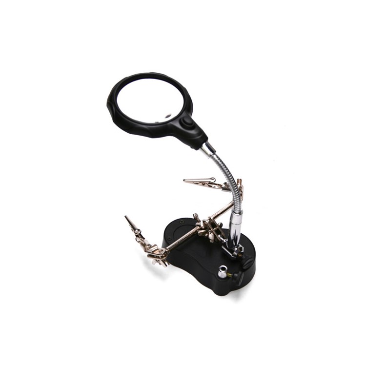 3.5X & 12X 2 LED Light Helping Hand Magnifier With Soldering Stand-4