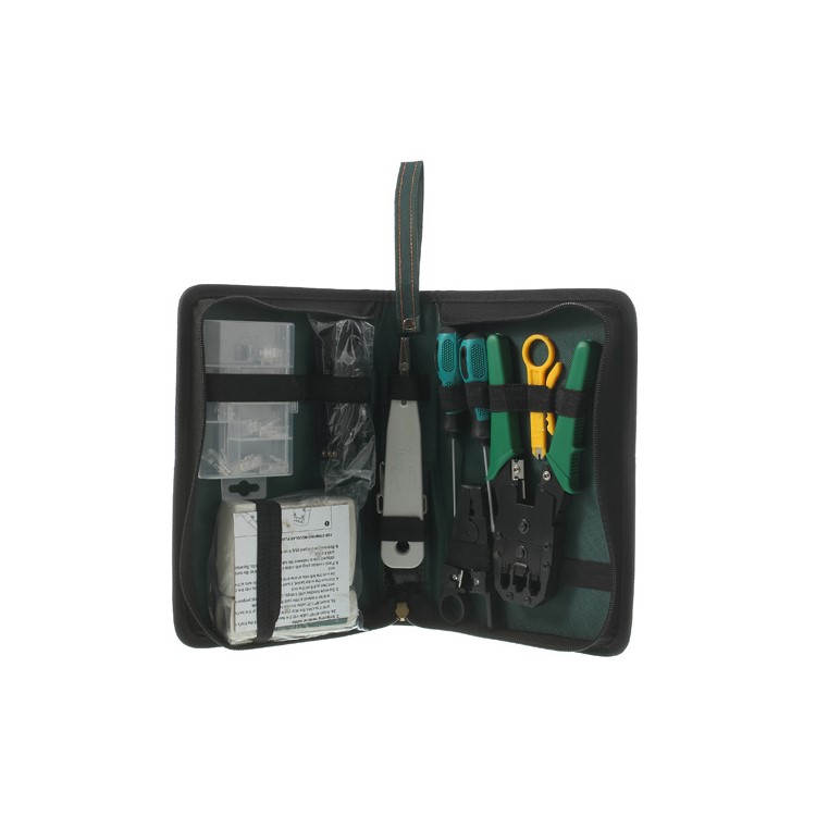 10 in 1 Network Cable Computer Cable Tester Diagnostic Tool Kit w/ Bag-1