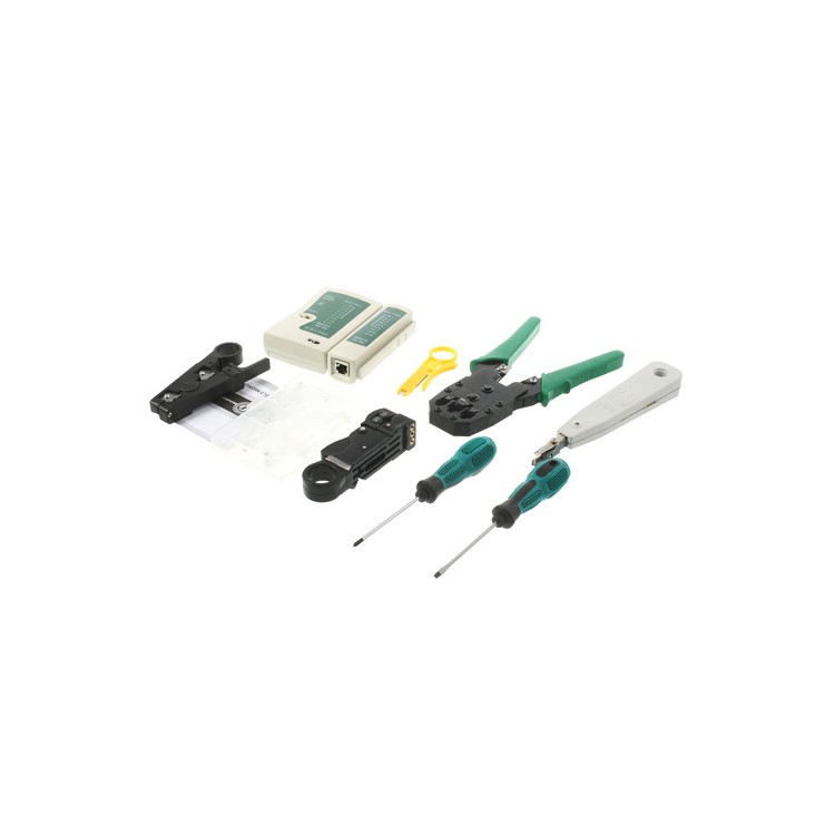 10 in 1 Network Cable Computer Cable Tester Diagnostic Tool Kit w/ Bag-6