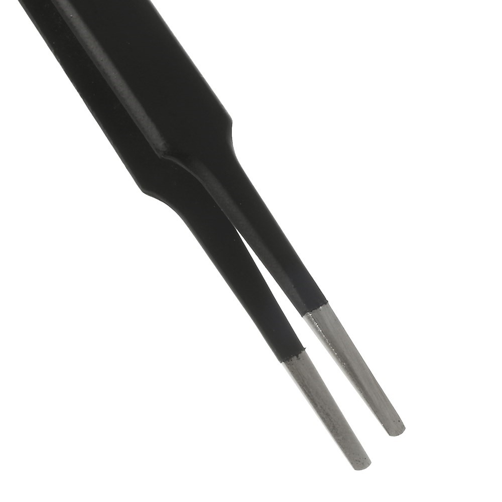 VETUS ESD-13 Anti-Static Stainless Steel Flat and Round Tweezer Repair Tool, Length: 120mm-3