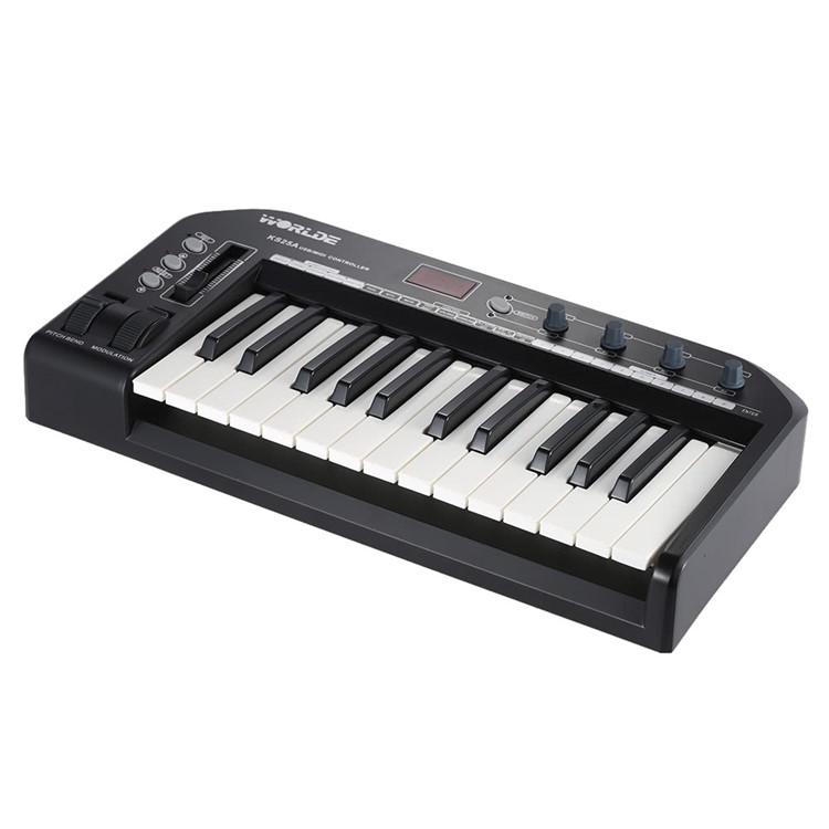 KS25A Portable USB MIDI Keyboard Controller 25key with USB Cable Black