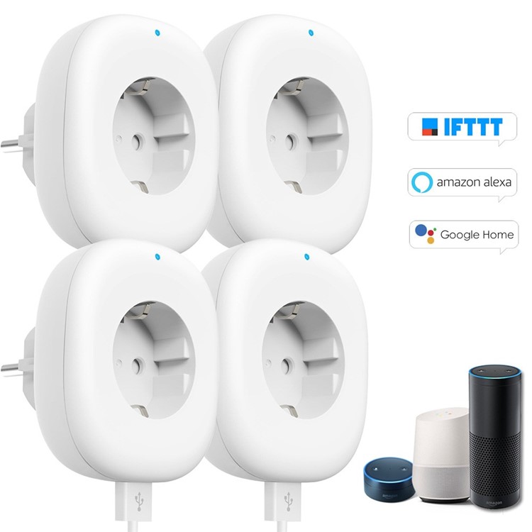

4PCS Умный Wifi Разъем С Большой Кнопкой Включения / Выключения + USB-порт - U-4