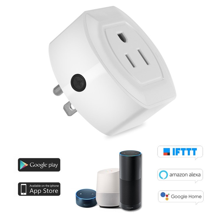 

1PC Voice Control Mini WiFi Smart Plug with On/Off Switch with Timing Function - US Plug