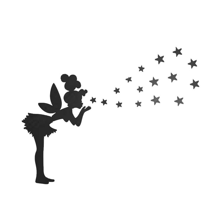 Little Girl To Blow Stars Mirror Wall Sticker Living Room Bedroom Little Girl To Blow Stars Mirror Wall Sticker Living Room Bedroom Decoration Stickers Black Tvc Mall Com