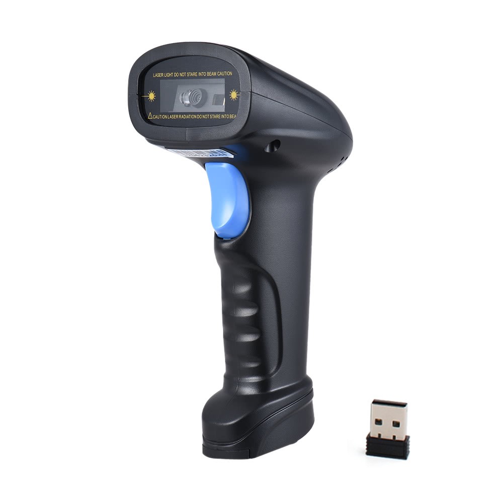 2.4G 1D/2D/QR Código de Barras de Barras Código de Barra de Barras Lector Inalámbrico Con Receptor USB - Negro