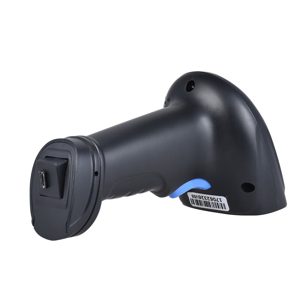 2.4G 1d/2d/qr Barcode Scanner Código de Barras Leitor Sem Fio Com Receptor USB - Preto-2