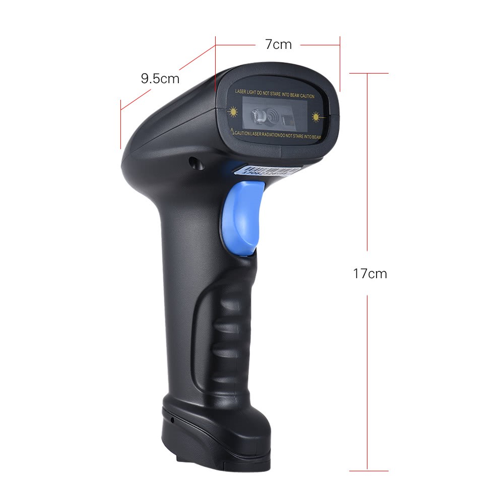 2.4G 1d/2d/qr Barcode Scanner Código de Barras Leitor Sem Fio Com Receptor USB - Preto