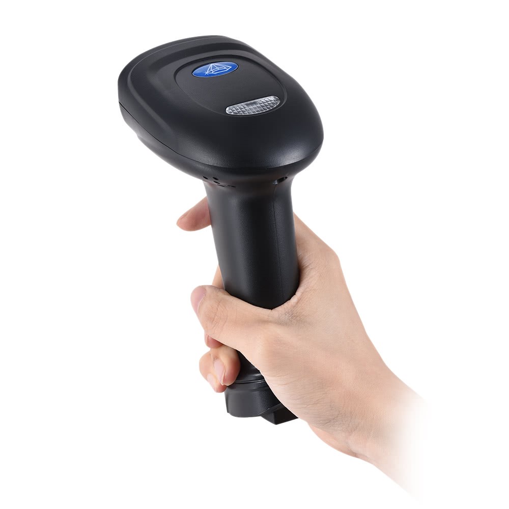 2.4G 1d/2d/qr Barcode Scanner Código de Barras Leitor Sem Fio Com Receptor USB - Preto