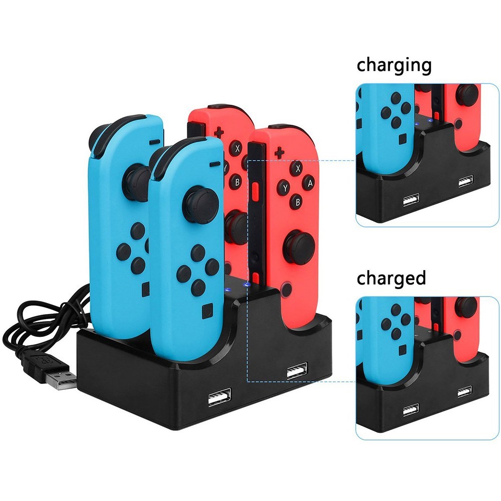 4 in 1 Ladedock Mit 2-port-usb-hub Für Nintendo Switch Joy-Con-2