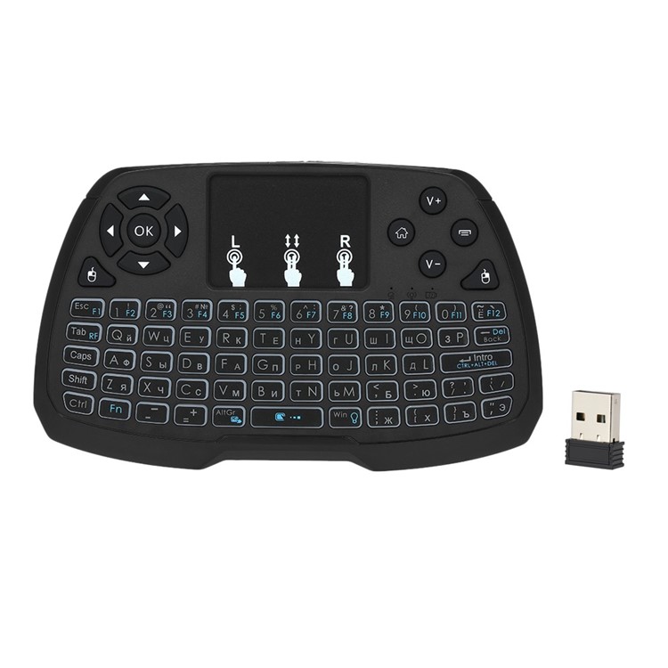 

2.4GHz Mini Wireless QWERT Keyboard with 4 Colors Backlit - Russian Version
