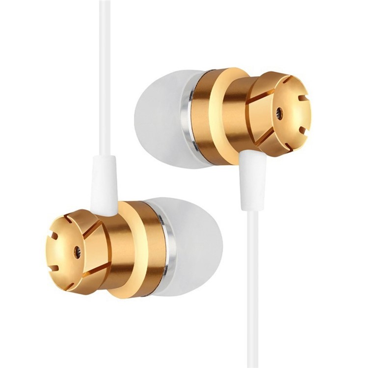 

Wired Headphone In-Ear HD Stereo Music Headset Smart Phone Earphone Earpiece Hands-free with Microphone In-line Control - Gold, Huawei Y9 (2018)