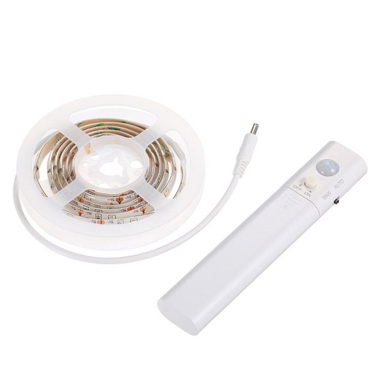 Waterproof  Home Bedroom 1m 30-LED Cabinet Strip Light with Sensitive PIR Motion Sensor - White-11