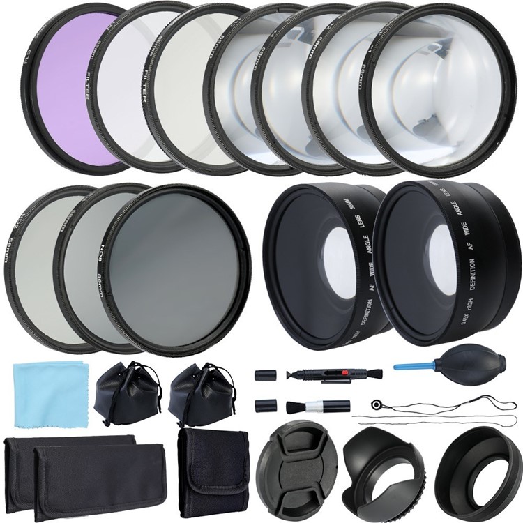 

Professional Lens and Filter Bundle Complete DSLR/SLR Compact Camera Photography Accessories - Lens Thread Size: 58mm