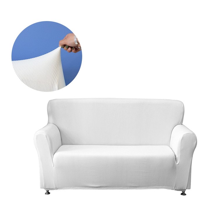 Purchased Universal Polyester Spandex Stretchable Sofa Cover Strapless Slipcover Covering Mat Furniture Protector 2 Seater White
