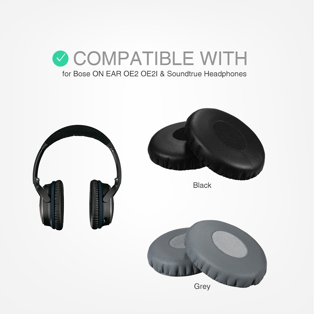 Mémoire de Cuir Protéique de Remplacement Autour du Coussin Des Oreilles Pour Bose Sur L'oreille OE2 OE2I & Casque Sonore - le Noir-3