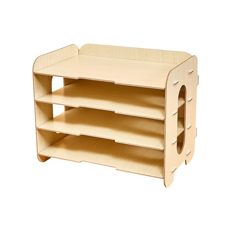 Creative 4 Layers Desktop File Organizer Wood Document Holder
