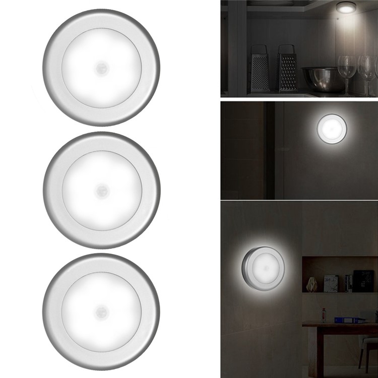 3 Unids / Set Sensor De Movimiento Magnético Ultra Brillante LED Luz De Noche Autoadhesivo Cocina Sala De Estar Lámpara De Luz