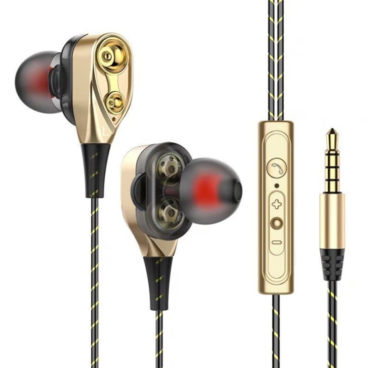 

Earphone In-ear Headphone 3.5mm Jack HD Stereo Sound Noise Reduction - Gold, Huawei Y5 (2018)