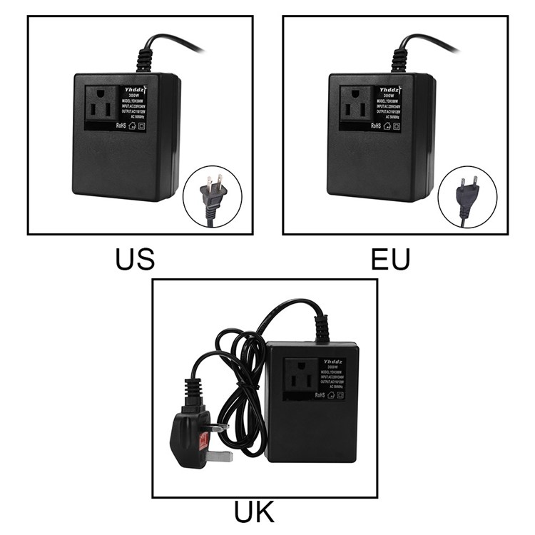 220V To 110V Step Down 300W Voltage Converter Transformer Adapter Travel EU Plug