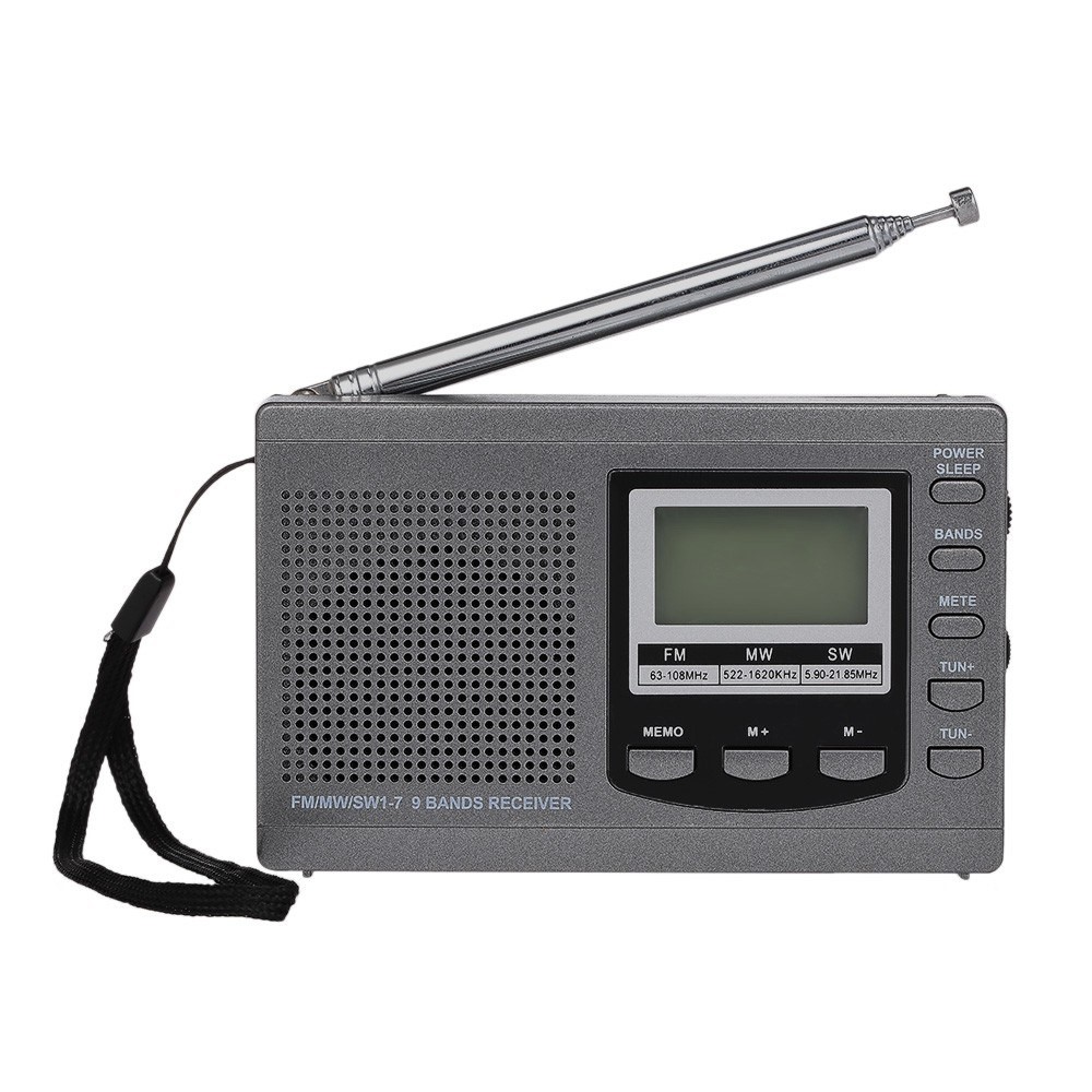 Ricevitore Radio Stereo Digitale FM/AM/SW Radio Multiband Con Uscita Auricolare Output Visualizza Funzione di Sveglia-5