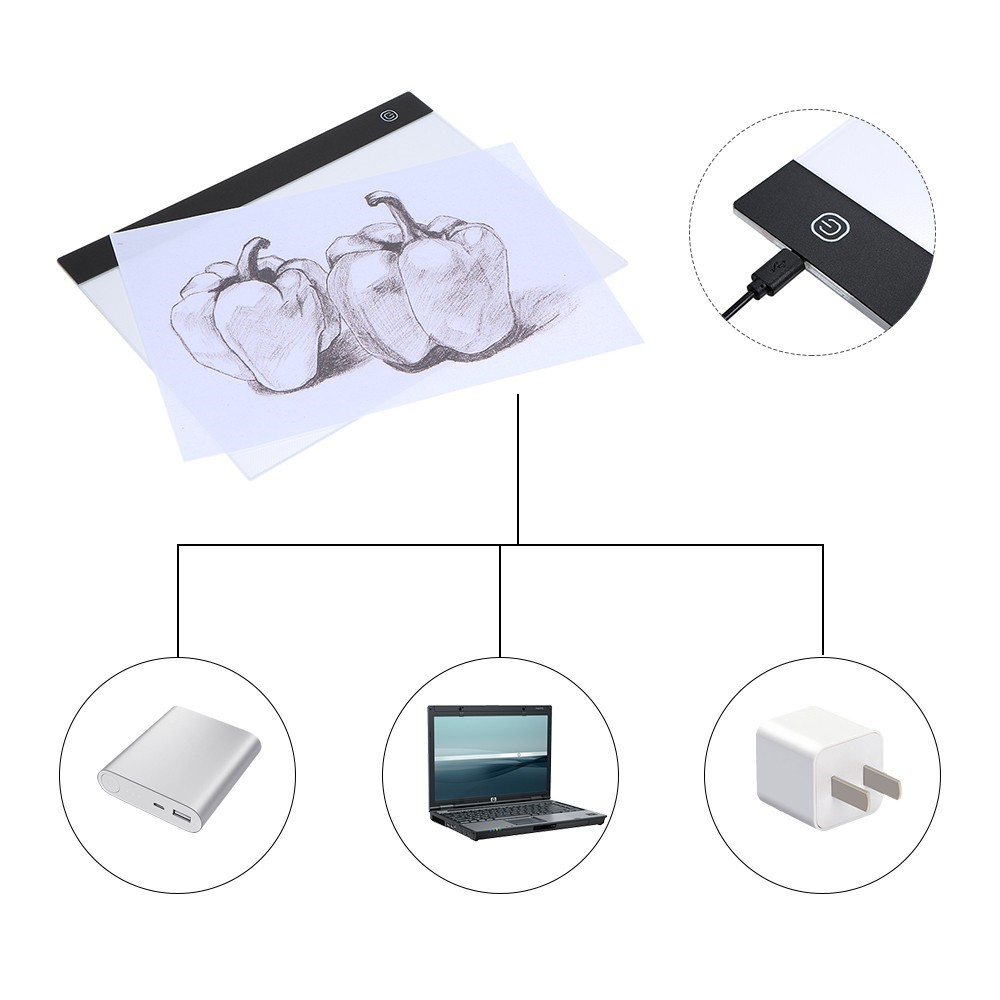 LED -grafik -tablet Schreiben Von Malerei Light Box Tracing Tafel A4 Kopie Tabelle 235x330mm [CE -zertifiziert] - 3-level-verstellbare Helligkeit-6