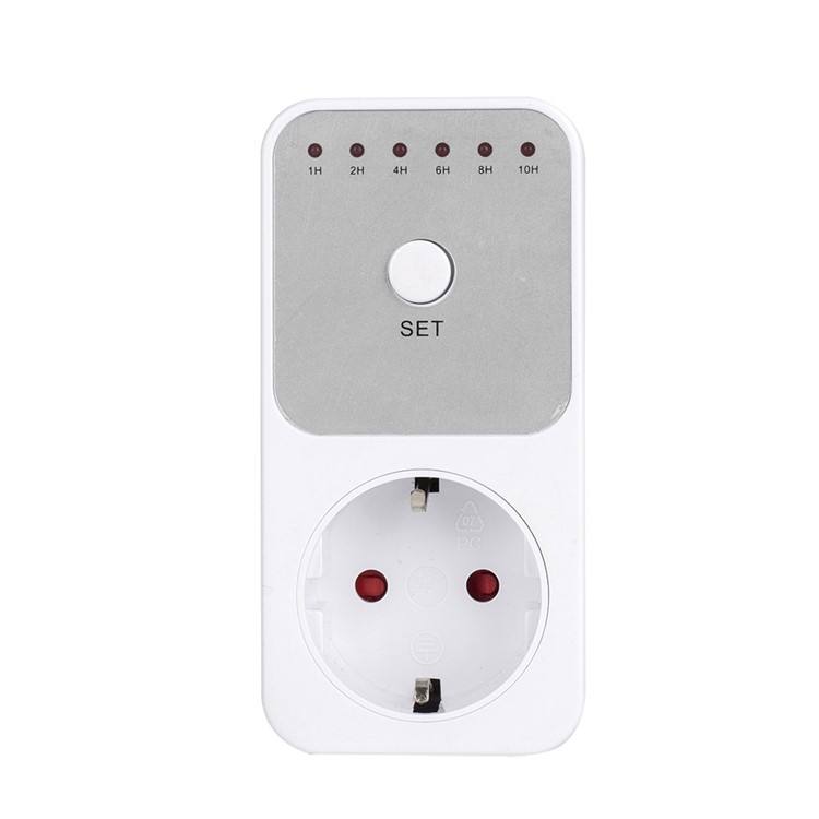 

1-10 Hours Indoor Countdown Timer Socket Set Switch with Grounded Pin Energy Saving Plug - EU Plug