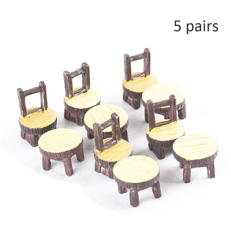 Harz Zubehör Fee Garten Landschaft Miniatur Tisch /& Stühle Mini Ornament 1~4#