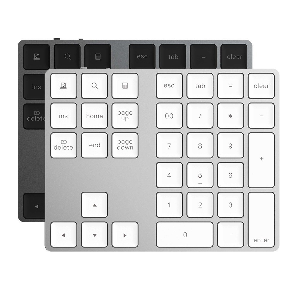 Teclado De Teclado Bluetooth Numérico Inalámbrico De Aluminio De 34 Llave Para Windows / IOS / Android - Negro