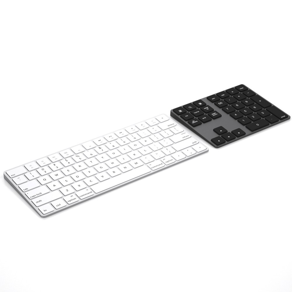 Teclado De Teclado Bluetooth Numérico Inalámbrico De Aluminio De 34 Llave Para Windows / IOS / Android - Negro