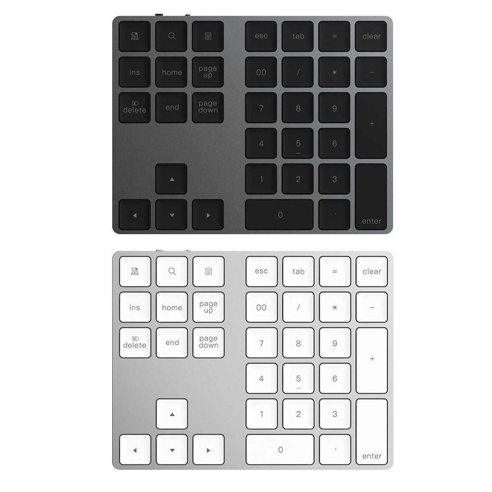 Aluminium 34-Taste Drahtlose Numerische Bluetooth-Tastatur-Tastatur Für Windows / IOS / Android - Schwarz