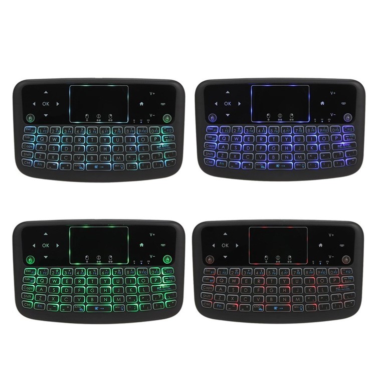 Teclado Inalámbrico A36 2.4GHz 7 Backlit Air Mouse Touchpad Teclado Para Android TV Box Smart TV PC - Negro