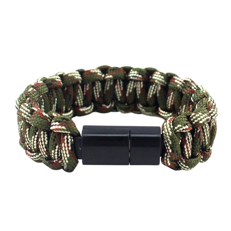 

USB Cable Bracelet Lightning Braided Weaving Wristband Charging Sync Data Cable Cord for iPhone - Camouflage