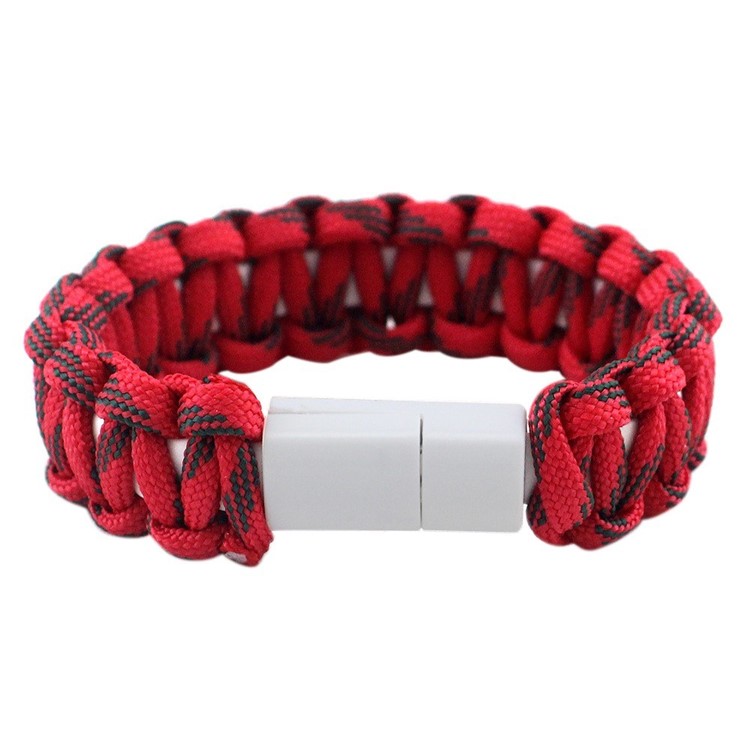 

USB Cable Bracelet Lightning Braided Weaving Wristband Charging Sync Data Cable Cord for iPhone - Dark Green