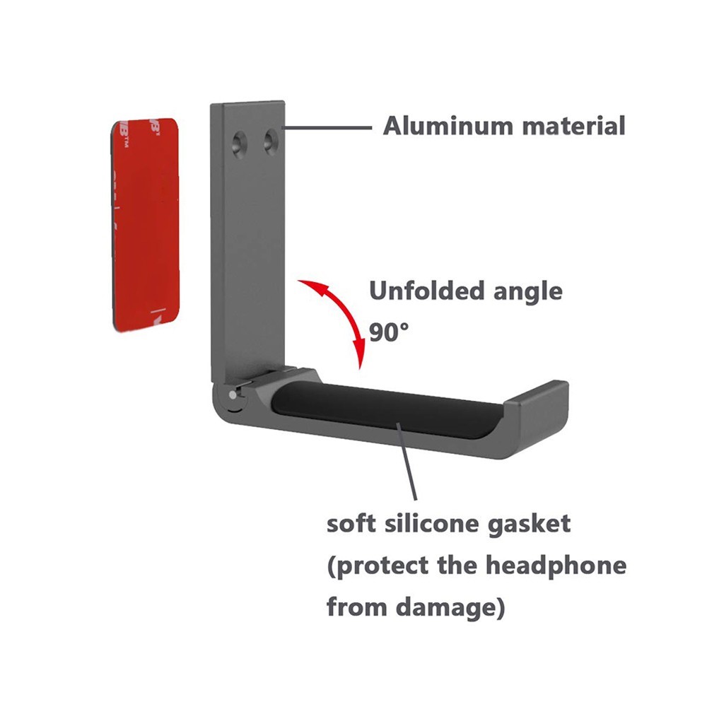 Gancho de Soporte de Auriculares de Auriculares Universales Plegables Para la Oficina de Estudio en Casa-7