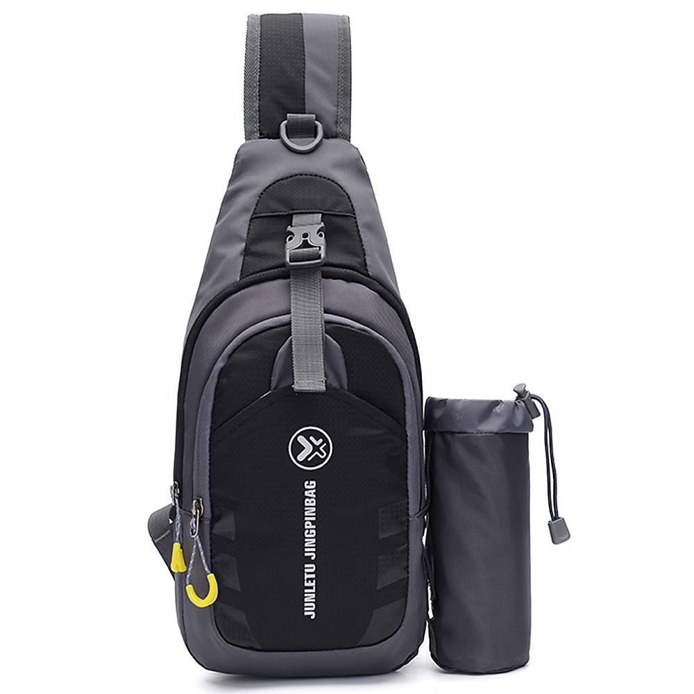 Homens Mulheres Peito Crossbody Bag Sling Mochila Viagem Desporto Gym Daypack Saco De Ombro - Preto-2