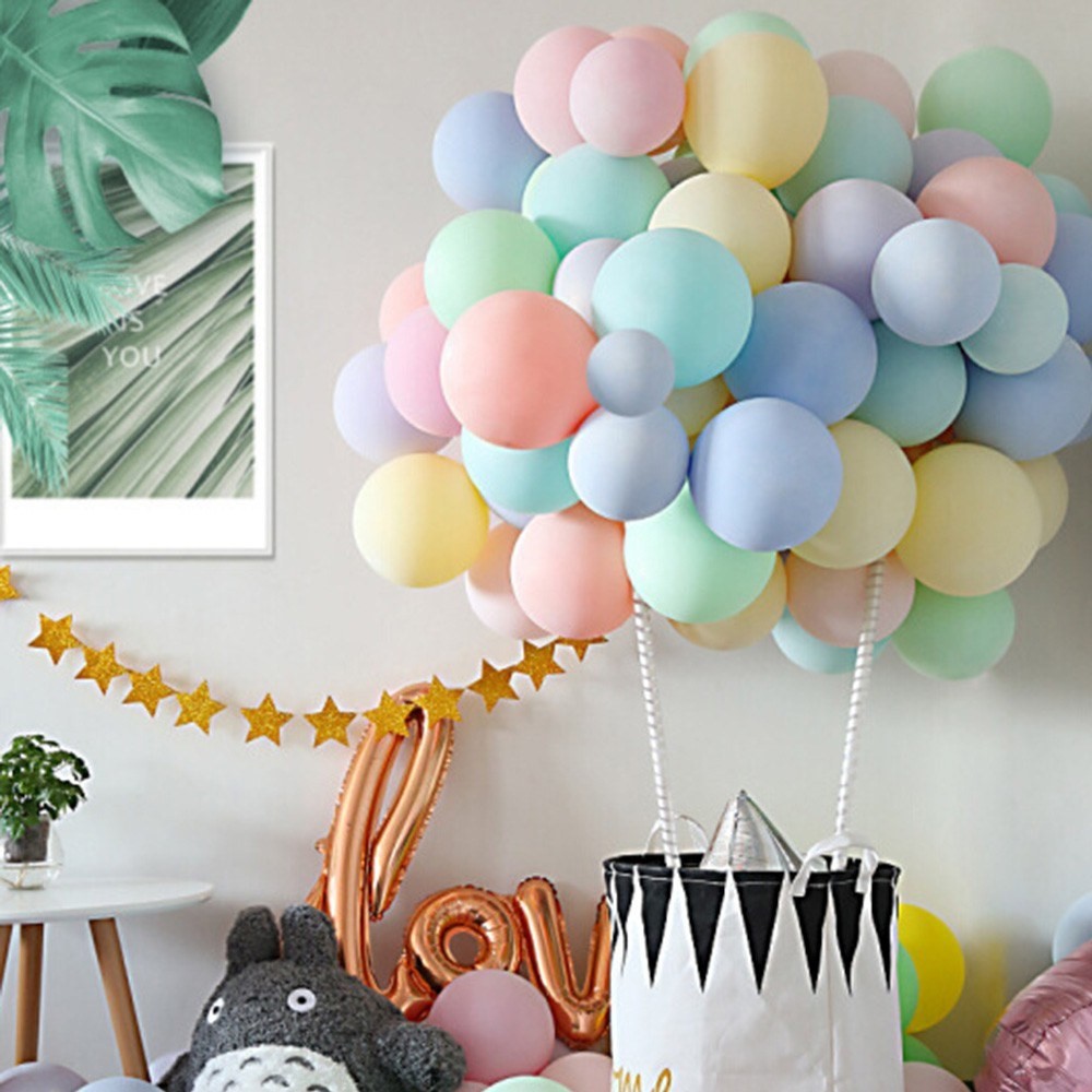 100pcs Latex Ballon Macaroon Farbe Hochzeits Geburtstagsfeier Dekorons Luftballons - Größe: 1