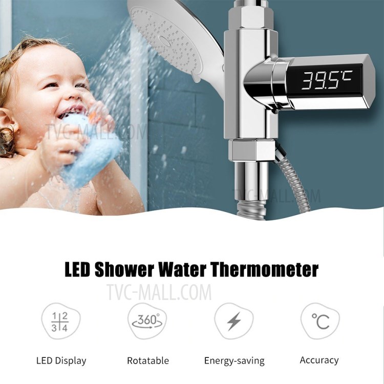 Termómetro de Ducha LED Digital Ducha Celsius Temperatura Pantalla de Ducha Termómetro de Agua Termómetro de Agua en Tiempo Real Monitor de Temperatura de Agua