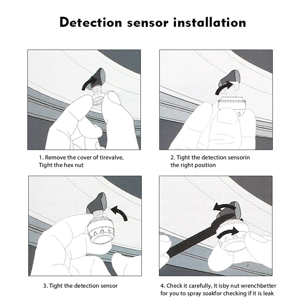 Système De Surveillance De La Pression Des Pneus De Voiture Sans Fil Solar TPMS Avec 4 Capteurs Externes