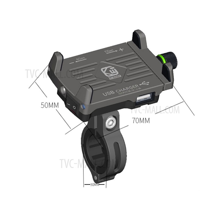 Aluminum Super Solid Stable Motorcycle Handlebar GPS Mount Phone Holder - Black-6