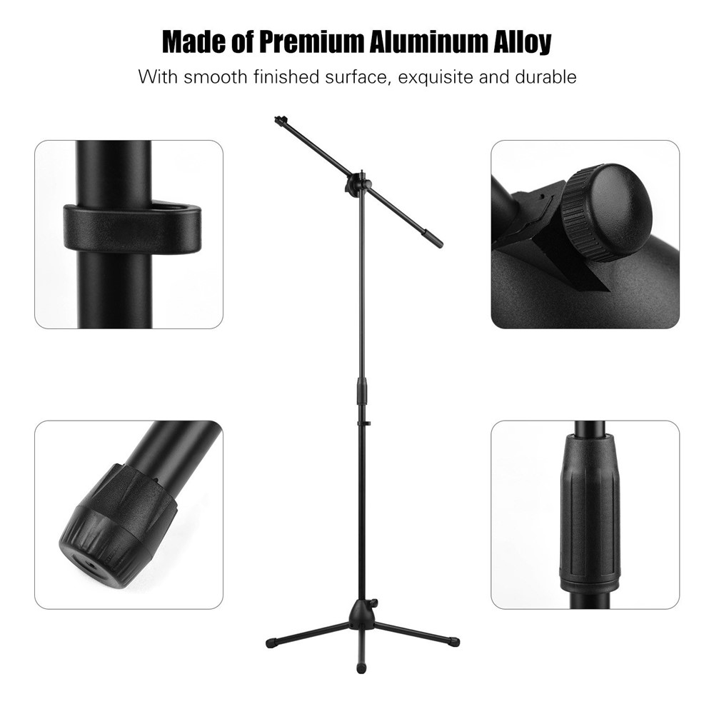 140cm / 4.6ft Réglable Hauteur Stand Alliage Alliage Trépied Trépied Support Avec Support De Téléphone Capacité Maximale 2kg Pour La Photographie De Tournage Vidéo En Direct En Streaming