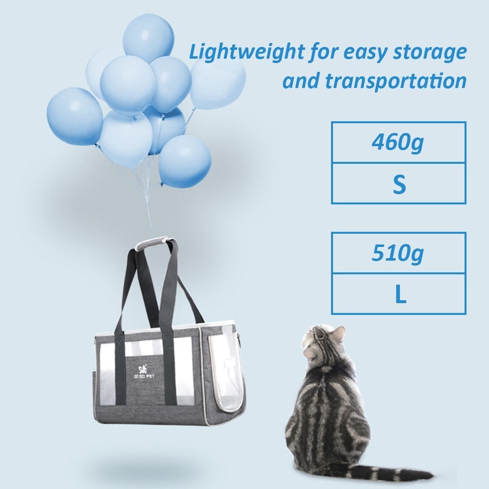 Dodopet Pet Transporable Portable Pet Cat Dog Pet Pet Pliable Sac Jusqu'à 6 kg Pour la Randonnée de Voyage - Taille L